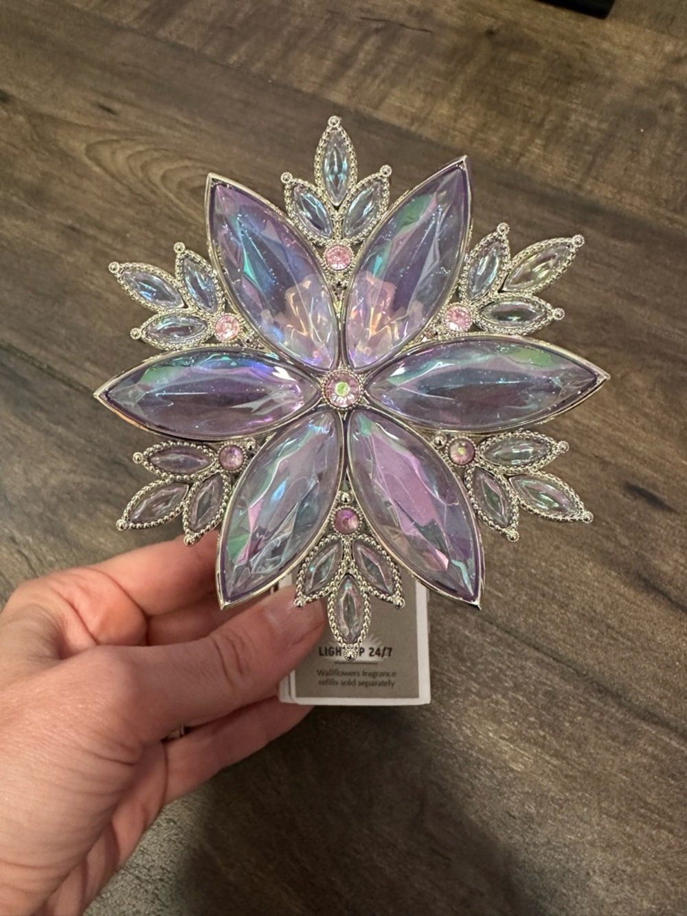 Bath & Body Works Iridescent Lavender Pink Jewel Flower Wallflower Plug-In - Picture 2 of 5